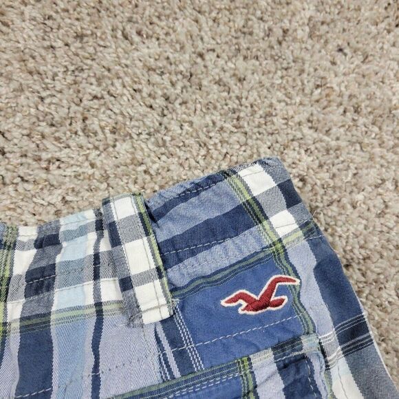 Hollister Cargo Shorts Mens 32 Blue Button Fly Skater Preppy Utility - Picture 7 of 8